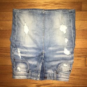 7 For All Mankind distressed denim skirt